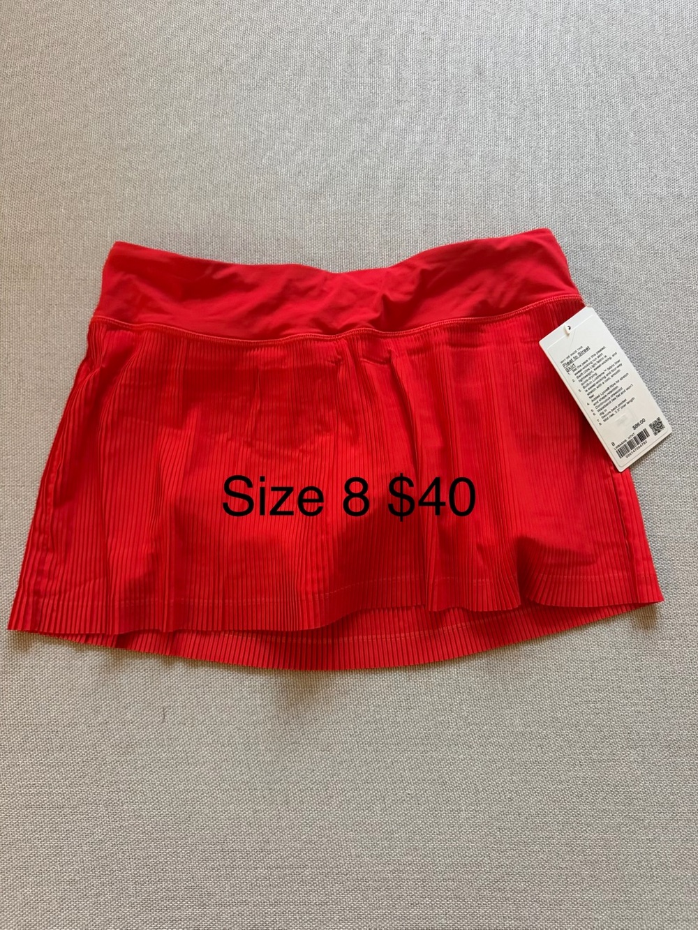 lululemon athletica Red Pleated Skater Skirt